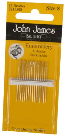 John James Broderinålar Nr. 8 - 16 st.